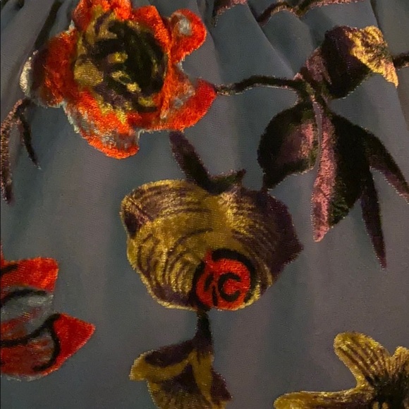 EN CREME navy floral dress with sheer lining SMALL​ - Picture 8 of 12